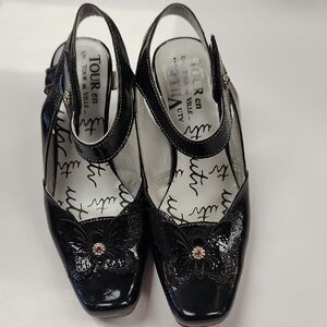 In Your End Ville Elegant Black Heels with Butterfly Design (C1)